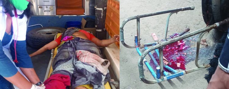 अभी-अभी भिलाई में बड़ा हादसा, वाकर के सहारे सड़क पार करती महिला को ट्रक ने कुचला, गंभीर