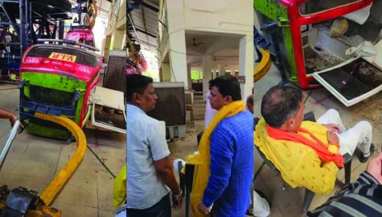 राजनांदगांव डोंगरगढ़ मां बम्लेश्वरी पहाड़ पर हादसा, रोपवे का एक ट्राली टूटकर गिरा नीचे, बीजेपी नेता गंभीर