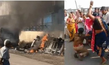 रायगढ़ के तमनार में बड़ा बवाल: महिला थाना प्रभारी से मारपीट, कई वाहन जलाए गए, क्षेत्र छावनी में तब्दील