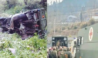 सेना का वाहन 400 फीट गहरी खाई में गिरा: 10 जवानों की जान गई, 11 घायल