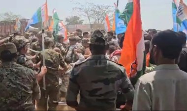 तिल्दा में बाईपास रोड की मांग को लेकर कांग्रेस ने किया मंत्री बंगले का घेराव