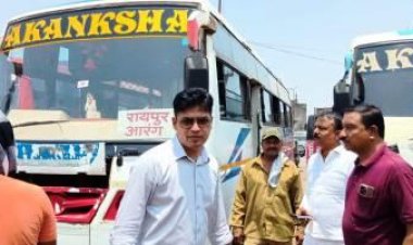 महासमुंद बस स्टैंड में आरटीओ द्वारा बसों का औचक निरीक्षण