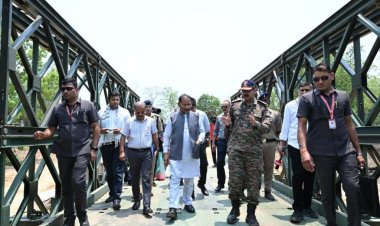 सीएम साय ने किया बेली ब्रिज का निरिक्षण