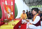 सीएम हाउस में मुख्यमंत्री साय ने की भगवान विश्वकर्मा की पूजा
