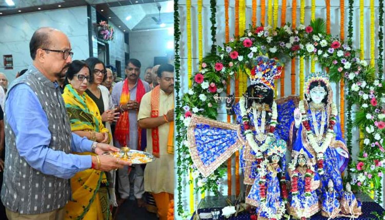 राज्यपाल ने कृष्ण जन्माष्टमी पर बांके बिहारी मंदिर में की पूजा-अर्चना